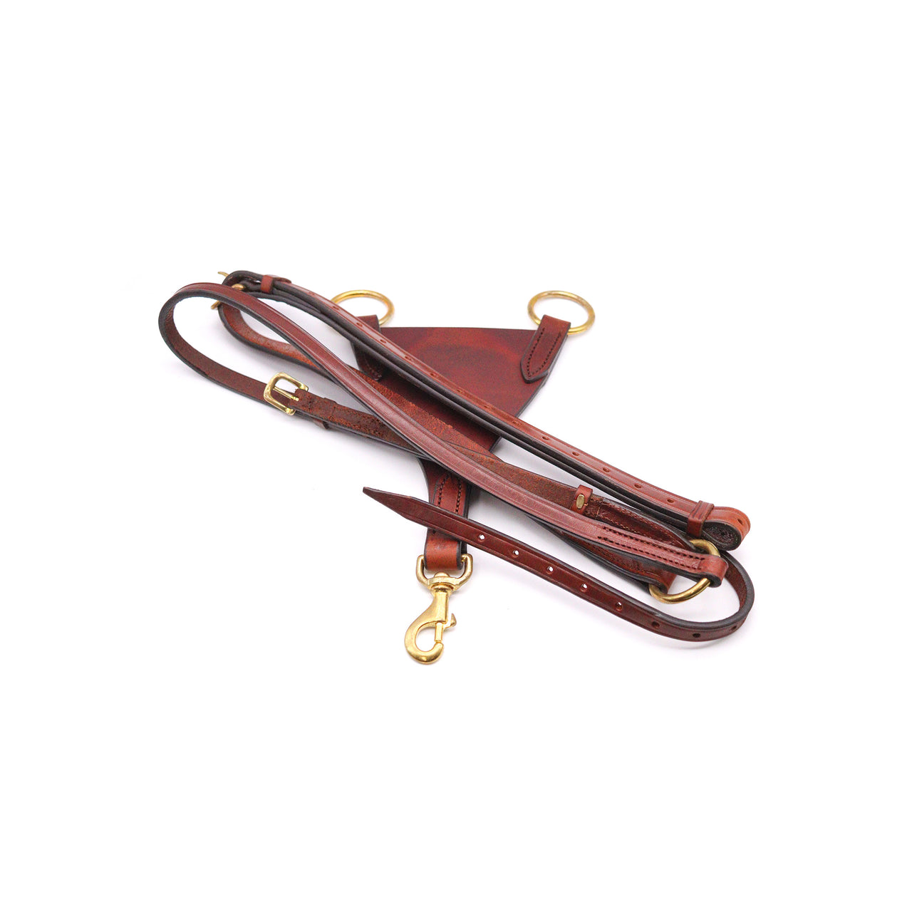 Martingale & Ring Fork - Brown With Brass Hardware